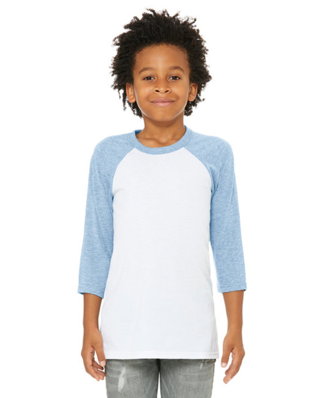 BELLA + CANVAS® Youth Three-Quarter Sleeve Baseball T-Shirt - 3200Y